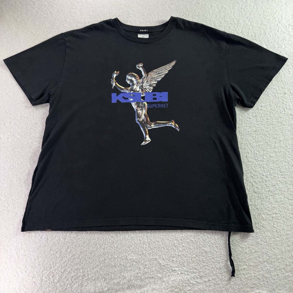 Ksubi Rolls Biggie T-Shirt Jet Black Streetwear S/S Double Sided EUC
