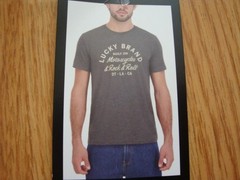 NWT Men Lucky Brand Gray Short Sleeve Crew Neck T-Shirt Motorcycle Graphic XL
