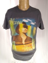 2013 Tim McGraw Tour Gray T-Shirt Two Lanes Of Freedom Adult Small