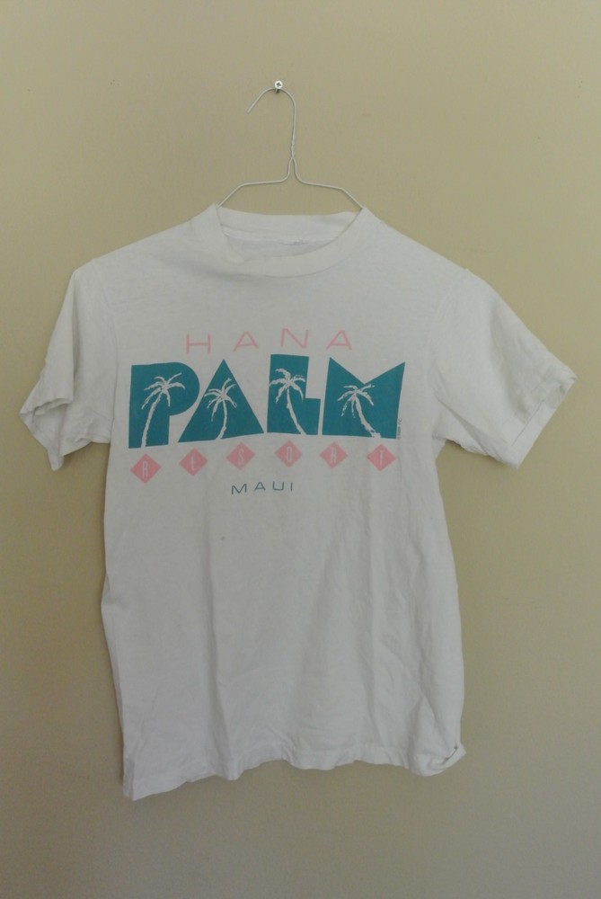 Vintage 80s Hana Palm Resort Maui Hawaii Tropical VTG T-Shirt Small