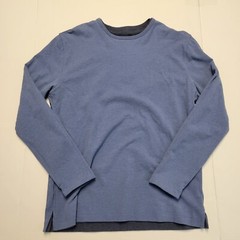 $175 New LEFT COAST TEE Henley Collared REVERSIBLE L/S Shirt Men MEDIUM M Blue