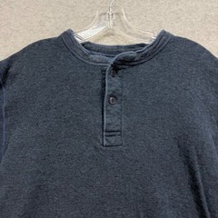 LL Bean Henley Shirt Mens Medium Blue River Driver Wool Blend Base Layer Outdoor