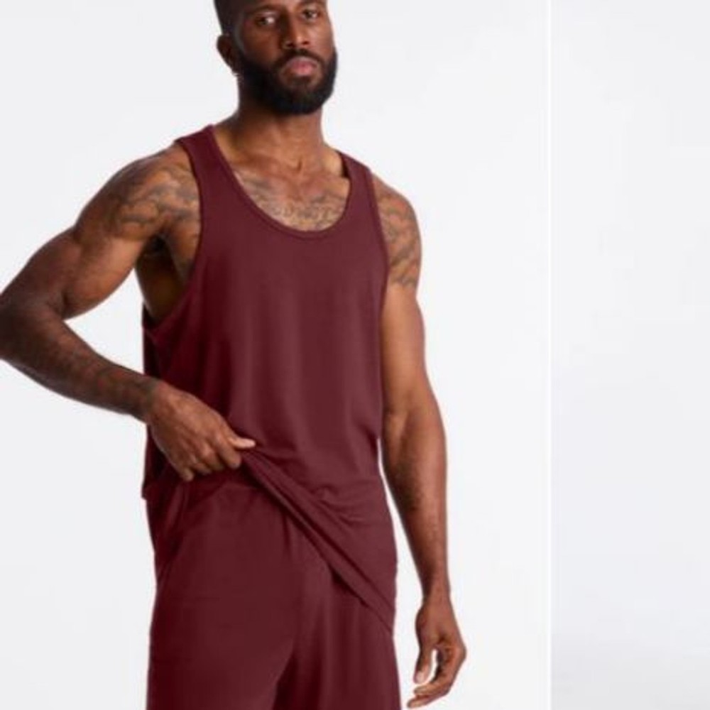 Fashion Nova Men’s Modal Lounge Tank Top Burgandy Size 2X NWT
