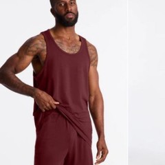 Fashion Nova Men’s Modal Lounge Tank Top Burgandy Size 2X NWT