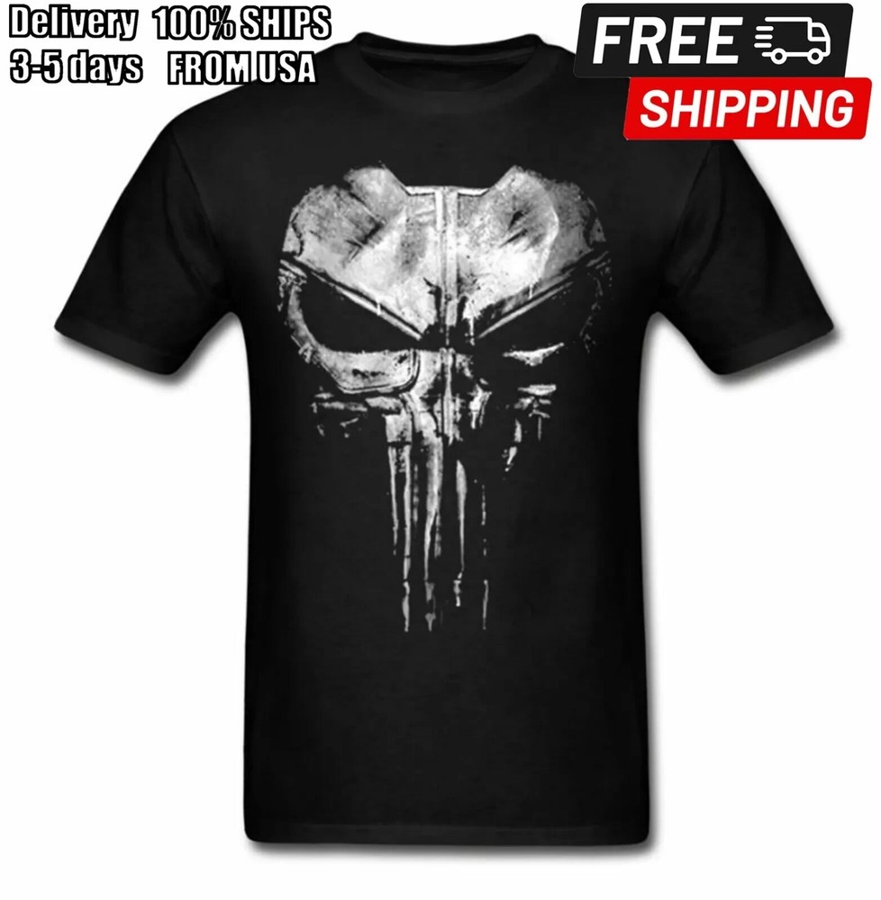 The Punisher Jon Bernthal Frank Castle Punisher Black T-Shirt Tee Shirt