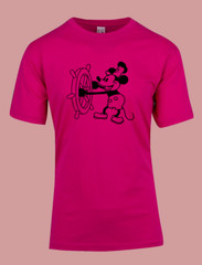 MEN WOMENS TEE TSHIRT UNISEX STAEMBOAT MOUSE OLD CARTOON MICKEY BALCK WHITE GIFT