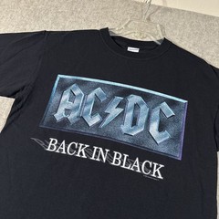 AC/DC Back In Black Shirt Mens Large Black Tour Band Rock Tee Music