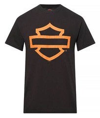 Harley-Davidson Men’s Open Bar & Shield On Black Short Sleeve Crew-Neck T-Shirt