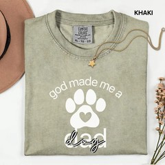 Custom God Made Me CatDog Dad Gildan Tee Funny Pet Lover Gift