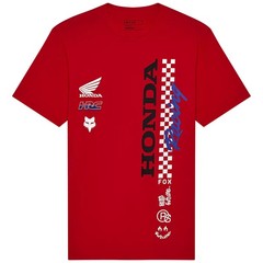 Fox Racing Red Honda Tee Shirt Lightweight Comfortable Fit Fine-Knit Fabric