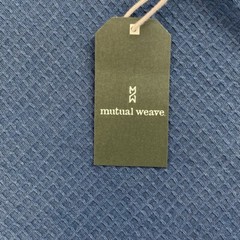 NEW Mutual Weave Henley Shirt Mens 2XL Blue Waffle Knit 3 Button Long Sleeve