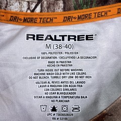 Realtree Shirt Mens Medium Brown Xtra Camo Performance Tech Hunting Short Sleeve