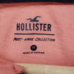 Hollister Must Have Collection 1/4 Button T Shirt Mens M Seagull Logo Pink