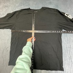 Carhartt Shirt Mens XL Black Graphic Rib Knit Loose Fit Heavyweight Crew Neck