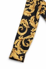 Versace Informal Shirt Twill Poly Baroque Black And Gold 50IT(US L)$1750 Retail