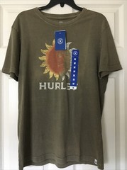 NEW Hurley T Shirt Mens Medium Y2K Surfer Gothic Skater Cyber Grunge Skull