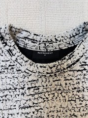 Represent Black White Woven Textured Short Sleeve Streetwear Shirt M
