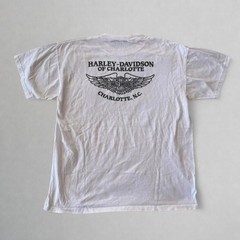 Vintage 80s Harley Davidson 3D Emblem Freedom Mill Biker Charlotte NC T-Shirt XL