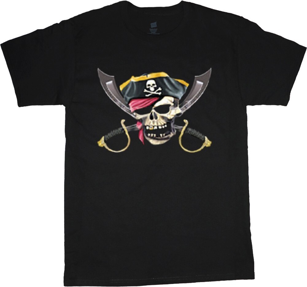 Pirate Skull T-shirt Jolly Roger Flag Clothing Apparel Accessories Men
