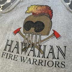 VTG Y2K Alstyle AAA Hawaiian Fire Warriors Tank Top Men’s L Alii Graphics Gray