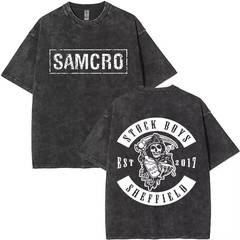 Sons Of Anarchy T-Shirts Washed Cotton SAMCRO Tees Unisex T-Shirts