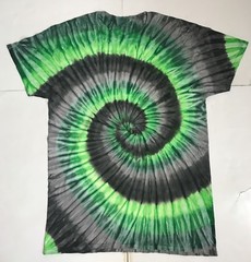 *New* 2XL – Sm Handmade Tie Dye, Lime Graphite Double Spiral, Crew or V-Neck