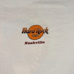 Vintage 90s Hard Rock Cafe Nashville T-Shirt Mens XL White Guitar Graphic Casual