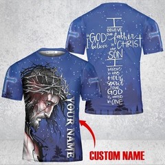 I Believe in God Jesus Christ Cross Christian Gift AOP Shirt 3D T-Shirt S-5XL