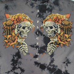Affliction Black Label God Of Light , Rhinestone Accent, XL, Charcoal BK Wash