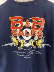 Vintage B&B Sales graphic t-shirt graphic with bees and crossed rifles
