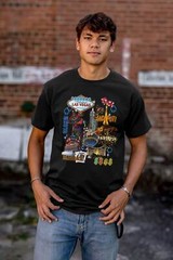 Las Vegas Strip Nevada Blackjack Jackpot Womens or Mens Crewneck T Shirt Tee