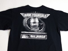 Vintage Max Muscle T-Shirt Mens Large Bodybuilding Gym Supplement Double-Sided