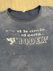 vintage 40s Sunfaded Blue Iodex Graphic Baby Cropped Tee S-M 50s Shirt