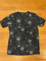Free Planet Men’s Navy Blue Floral Short Sleeve T Shirt Size Small