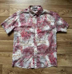Dolce Gabbana Vintage Shirt Men M Graphic Text Abstract Spellout Silk Cotton Top