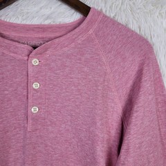 Faherty Mens Cloud Cotton Henley Long Sleeve Pink Shirt XL Quiet Luxury