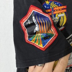 Hudson Outerwear NASA Shirt Size Adult Large Black, Multiple Patches