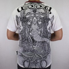 WEED Ganesha Ringer T-Shirt Men Vintage Ganesh Om Hindu God Hippie Bohemian WE03