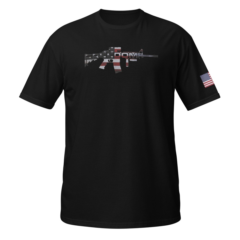 Freedom AR American Flag Patriotic T-Shirt – Benefits Wounded Warrior Project