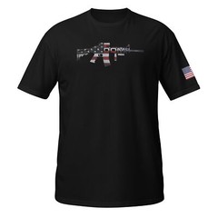 Freedom AR American Flag Patriotic T-Shirt – Benefits Wounded Warrior Project