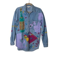 Marguerita Shirt Womens Vintage Size Small Hand Painted Martine Theme Retro