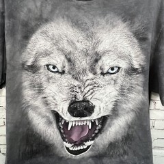 3D Tees by The Mountain Gray Wolf Short Sleeve T-Shirt Size XL