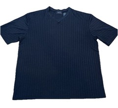 Claiborne Mens V-Neck ribbed Shirt Black Rayon Blend M