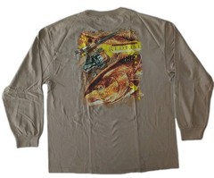 REEL LEGENDS Red Fish T-shirt Double-Sided Graphics L/S Men’s Size XL