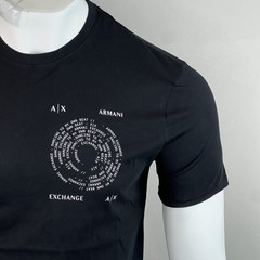Armani Exchange Men’s Crewneck Short Sleeve Pima Regular Fit T-shirt Black Logo