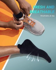 Athletic Black Ankle Socks Low Sports Running Black Socks,Arch Support Non-Sl…