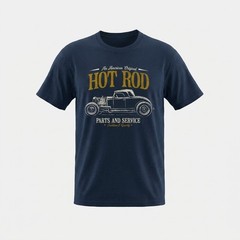 Vintage Hot Rod T Shirt Men Black Graphic Tee Retro American Classic Car Top Sz