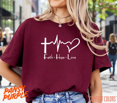 Unisex Faith Hope Love T-Shirt, Men T shirt,Women T shirt Gift Religion Top