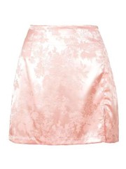 Women’s Elegant Jacquard Side Split Slit Zipper High Waist Mini Short Skirt P…
