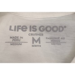 Life is Good Mens Crusher Tee Inner Tube Jake Graphic T-Shirt White Medium NWT